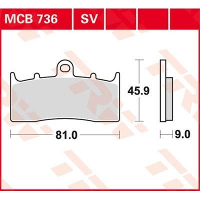 TRW Bremsbelagsatz MCB736 Bremsbeläge,Bremsklötze,Bremssteine,Bremsbeläge & Bremsbelagsatz,Bremsklötze & Bremsbelagsatz Image