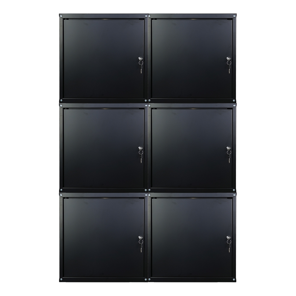 PROREGAL Mega Deal 6x Schließfachwürfel Cubic XL, HxBxT 45x45x45cm, Schwarz, Spind Spindschrank Schließfachschrank Schließfachgarderobe Metall Image