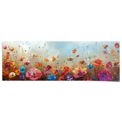 Poster REINDERS "Blumenfeld", bunt (farbe bild(er): mehrfarbig), B:158cm H:53cm T:0,1cm, Bilder Image