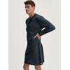 Nachthemd CALIDA "Relax Streamline", Herren, Gr. L (52/54), N-Gr, blau (saphir blau), Interlock, Obermaterial: 100% Baumwolle, casual, normal kniefrei, Rundhals, Langarm, Kleider, seitliche Schlitze, Interlock-Qualität, Langarm, Knopfleiste