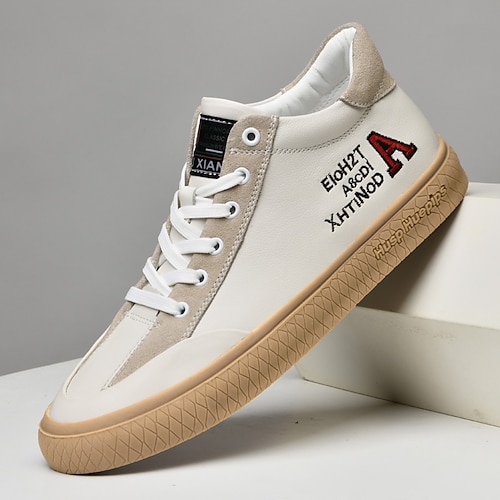 Lässige High-Top-Sneaker für Herren mit Retro-Print, stylische Skateschuhe im Canvas-Look für den Alltag urbanen Streetstyle Image