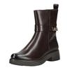Stiefelette CAPRICE "Caprice Stiefelette Leder", Damen, Gr. 40, braun (dunkelbraun), Leder, casual, Schuhe