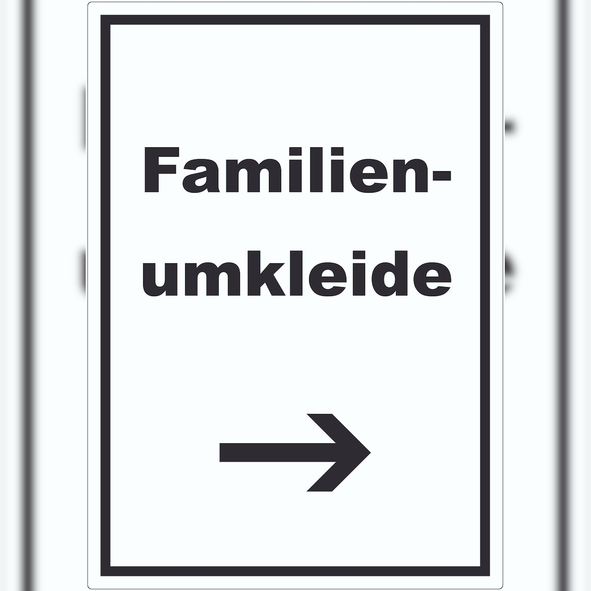 HB-Druck Familienumkleide Aufkleber mit Text und Richtungspfeil rechts hochkant A4 (210x297mm) Image