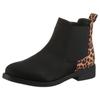 Chelseaboots ANISTON SHOES, Damen, Gr. 38, schwarz (schwarz leo), Textil, animal-print, Veloursleder, modisch, Schuhe, Stiefelette, Blockabsatz, mit breitem Stretch - NEUE KOLLEKTION