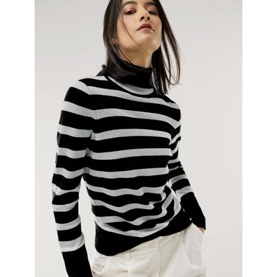 Walbusch Damen Viskose Rollkragenpulli Hautschmeichler Schwarz noch offen: Muster Image