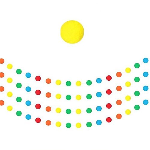 4 Stück Wollfilz-Kugelgirlande, bunte Pompons, 2,05 m lang, 24 Kugelgirlande für Feiertagspartys, Weihnachten, Halloween, Klassenzimmer, Thanksgiving Image