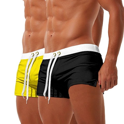 Herren Badehosen Badeshorts Boardshorts Shorts Strandshorts Kordelzug Elastischer Bund Reißverschlusstasche Einfarbig Schnelltrocknend Atmungsaktiv Knielang Lässig Täglich Strand Urlaub Mode 1 2 Image