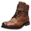 Winterboots BUGATTI, Herren, Gr. 45, braun (cognac), Leder, used, casual, Schuhe, Winterstiefel, Boots, Schnürstiefelette mit Reißverschluss