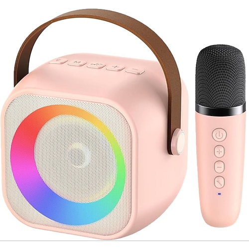 Mini Mic Pro Mini-Karaoke-Maschine für Kinder und Erwachsene, tragbarer Bluetooth-Lautsprecher mit 1/2 kabellosen Mikrofonen, Geburtstagsgeschenk-Spielzeug für Mädchen Image