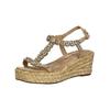 Keilsandalette ALMA EN PENA "ALMA EN PENA Sandalen Textil", Damen, Gr. 39, beige (sand), Textil, casual, Schuhe