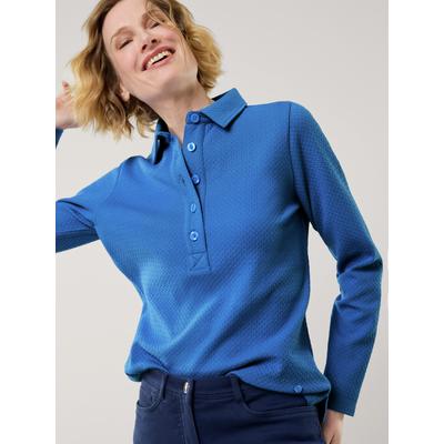 Walbusch Damen 3D Struktur Poloshirts Hellblau Image