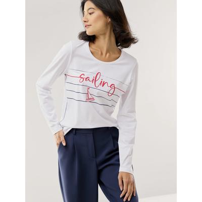 Walbusch Damen Baumwollshirt Sailing Weiss noch offen: Muster Image