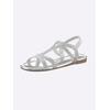 Sandale HEINE, Damen, Gr. 39, silber (silberfarben), Textil, modisch, Schuhe