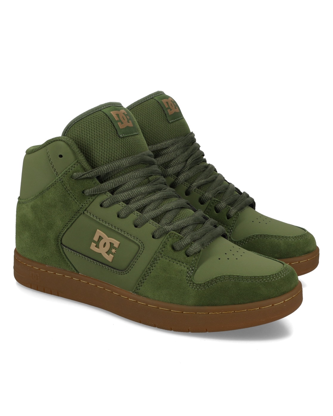 Sneaker DC SHOES "Manteca 4 Hi", Herren, Gr. 9,5(42,5), grün (ferngrün), 51.34% Leder, 48.66% Synthetikmaterial, Schuhe Sneaker