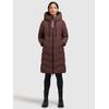 Steppmantel KHUJO "MIKIA", Damen, Gr. S, rot (weinrot), 100% Polyester, unifarben, casual, regular fit knielang, Langarm eingesetzt elastischer Bund mit Windstopper, Mäntel