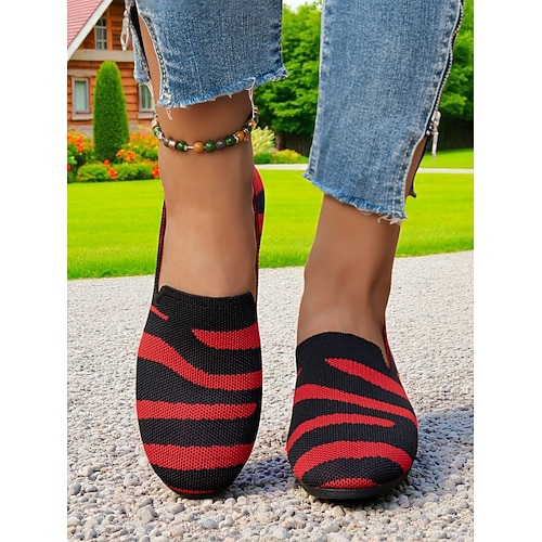 Damen-Slipper mit Camouflage-Flyknit-Muster – leichte Freizeitschuhe für Spaziergänge im Freien, Reisen und den Alltag Image