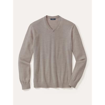 Walbusch Herren V-Pullover Merino Extrafein Beige Image