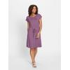 Jerseykleid CASUAL LOOKS "Jersey-Kleid", Damen, Gr. 44, Normalgrößen, lila (violett), Jersey, Single Jersey, 95% Viskose, 5% Elasthan, unifarben, kurz, Rundhals, ohne Ärmel, Kleider