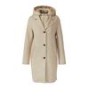 Kurzmantel S.OLIVER, Damen, Gr. 44, braun, Web, Obermaterial: 73% Polyester, 21% Viskose, 6% Elasthan, casual, regular fit knielang, Langarm, Mäntel, Abnehmbarer Einsatz und Kapuze