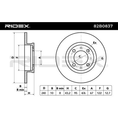 RIDEX Bremsscheibe MG 82B0837 SDB100461,GBD90842,SDB100460 Bremsscheiben,Scheibenbremsen Image