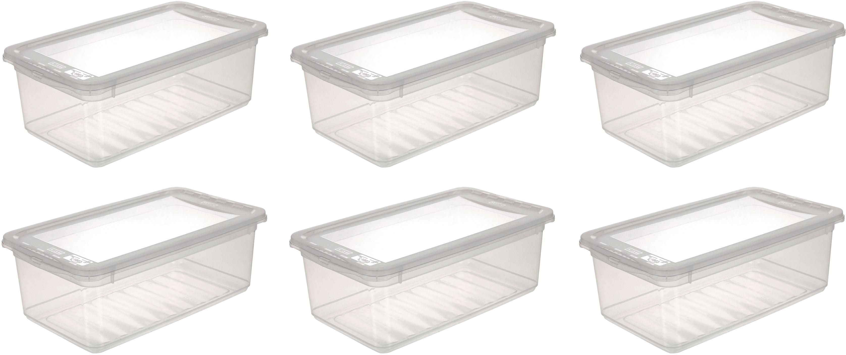 Aufbewahrungsbox KEEEPER "bea", transparent, B:19,5cm H:12cm, Kunststoff, Aufbewahrungsboxen, Aufbewahrungsbox, 6x5,6 L, mit Air Control-System