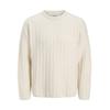 Strickpullover JACK & JONES "JJEBRADLEY CARTER KNIT CREW NECK LN", Herren, Gr. XL, gelb (moonbeam), Strick, Obermaterial: 51% Polyester, 41% Polyacryl, 5% Wolle, 3% Elasthan, unifarben, modisch, relaxed fit, Rundhals, Langarm, Pullover