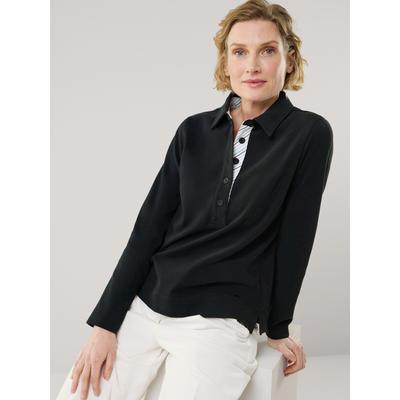 Walbusch Damen Edeljersey Polo Schwarz noch offen: Muster Image