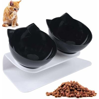 Katzennapf, Doppel-Katzennapf, 15° neigbarer Ständer, rutschfest, zur Linderung von Nackenschmerzen Image