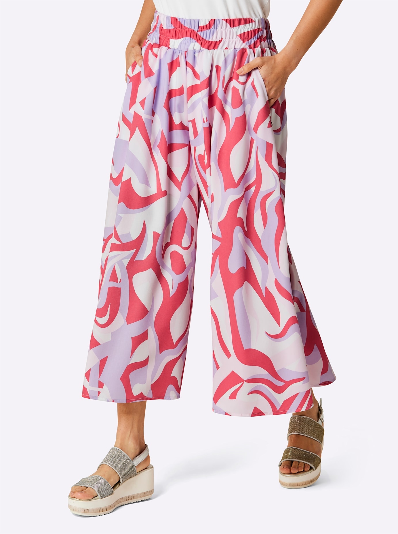 Hosenrock CREATION L PREMIUM, Damen, Gr. 20, bunt (grapefruit, flieder, bedruckt), 100% Lyocell, bedruckt, gemustert, mehrfarbig, lang, Röcke Image