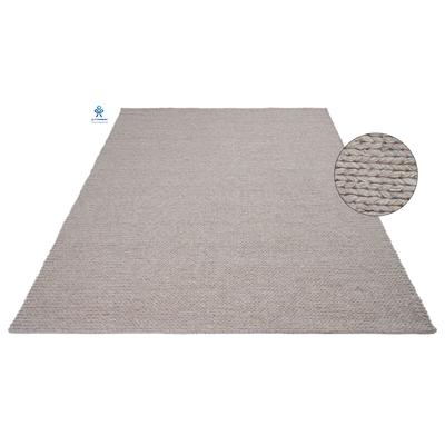Wollteppich MY HOME "Tonem, handgewebt, Wolle in Strick-Optik" Gr. 3, beige (sand), B:120cm H:12mm L:180cm, Wolle, Teppiche, einfarbig, Wolle, Teppich, Wohnzimmer, Schlafzimmer, Esszimmer Image