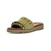 Riemchensandale ARA "Ara Pantoletten Veloursleder", Damen, Gr. 37, grün, Veloursleder, casual, Schuhe