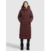 Steppmantel KHUJO "TYNSE", Damen, Gr. XL, rot (weinrot), Web, 100% Polyester, unifarben, casual, regular fit wadenlang, Langarm eingesetzt elastischer Bund mit Windstopper, Mäntel