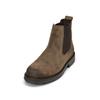 Chelseaboots MARC O'POLO "aus edlem Velours-Rindleder", Herren, Gr. 42, grau (schwarz taupe), Obermaterial: 100% Leder (Rind), unifarben, Schuhe