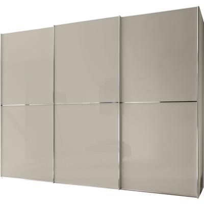 Schwebetürenschrank STAUD "Sinfonie Plus, edles Design in hochwertiger Qualität, Made in Germany", beige (sandglas), B:249cm H:240cm T:68cm, Holzwerkstoff, Schränke, Mit Glasfront und vier verschiedenen Ausstattungsvarianten Image