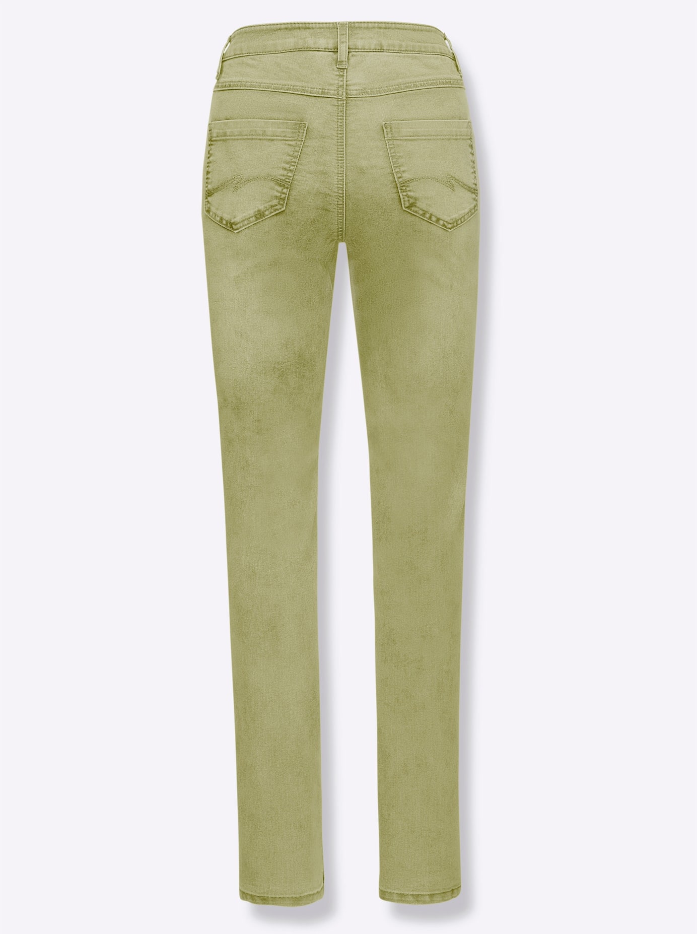 5-Pocket-Jeans CASUAL LOOKS, Damen, Gr. 22, Kurzgrößen, grün (lindgrün), 72% Baumwolle, 25% Polyester, 3% Elasthan, unifarben, lang, Jeans 5-Pocket-Jeans