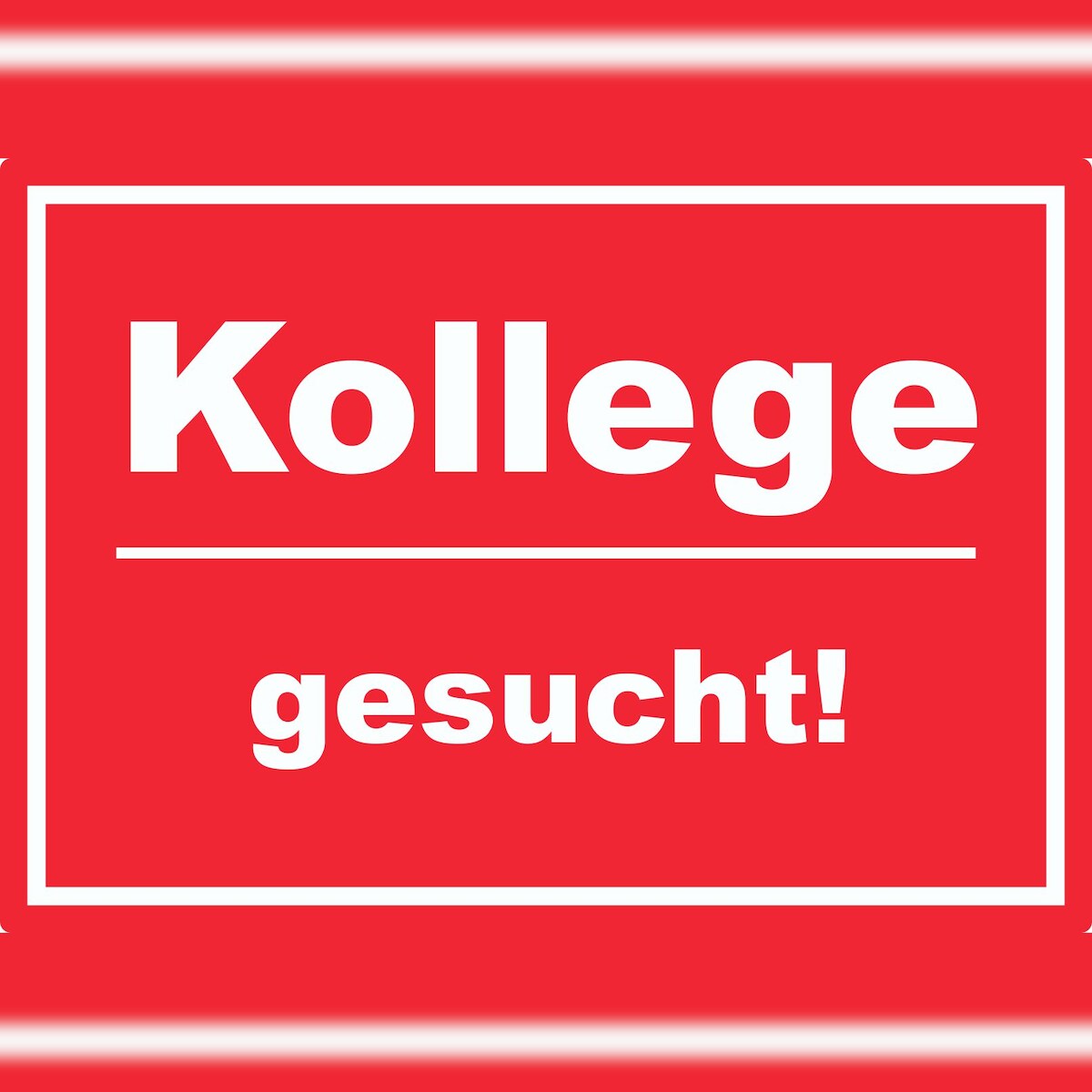 HB-Druck Kollege gesucht Aufkleber mit Text AushängeAufkleber rot-weiss A9 (37x52mm) Image
