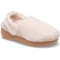 Clog CROCS "Classic Unfurgettable Clog", Damen, Gr. 38, beige (quartz), Croslite, Textil, Fellimitat, casual, Schuhe, Hausschuh, Freizeitschuh mit schwenkbarem Fersenriemen