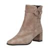 Stiefelette CAPRICE "Caprice Stiefelette Veloursleder", Damen, Gr. 41, grau (taupe), Veloursleder, casual, Schuhe