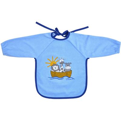 Lätzchen WÖRNER "Arche hellblau Ärmellätz beschichtet", Baby, blau (hellblau), Obermaterial: 100% Baumwolle, Lätzchen, mit Ärmeln, beschichtet, schützt vor durchnässen Image