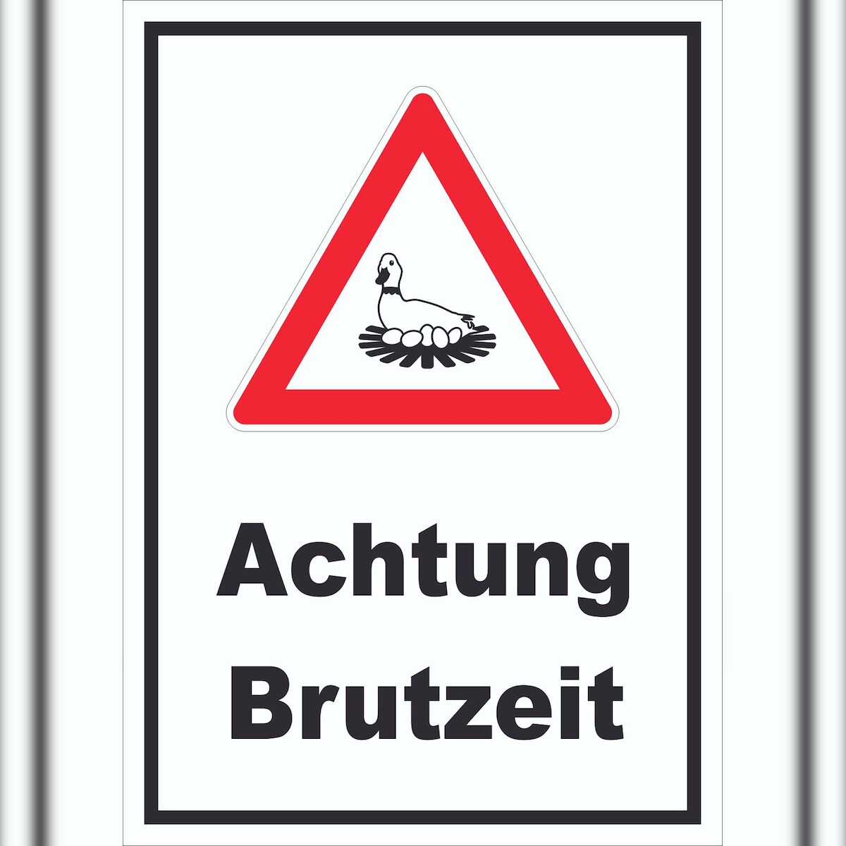 HB-Druck Achtung Brutzeit Schild A3 Rückseite selbstklebend Image