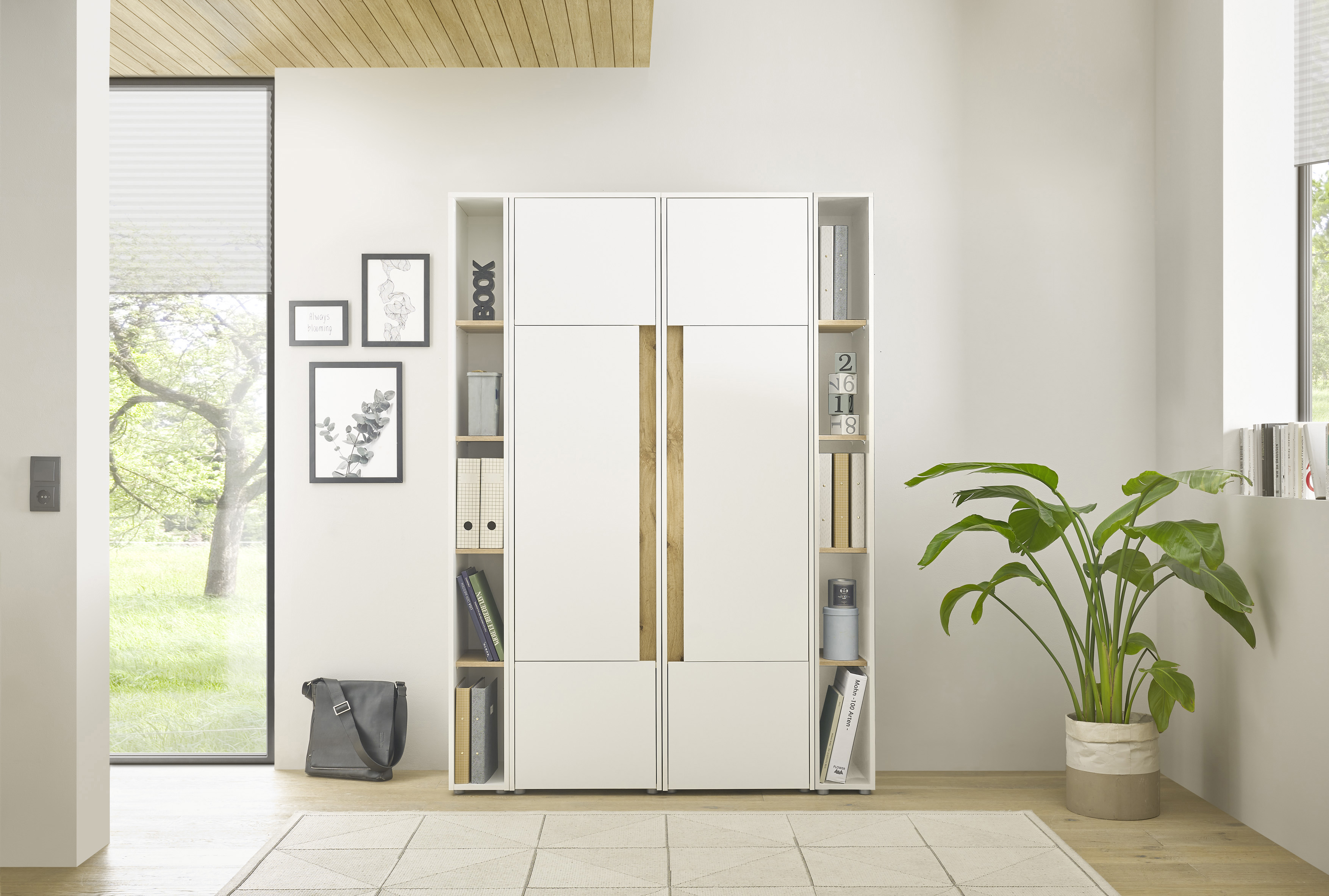 Büromöbel-Set INOSIGN "CiTY/GiRON", weiß, B:140cm H:200cm T:40cm, Arbeitsmöbel-Sets Image