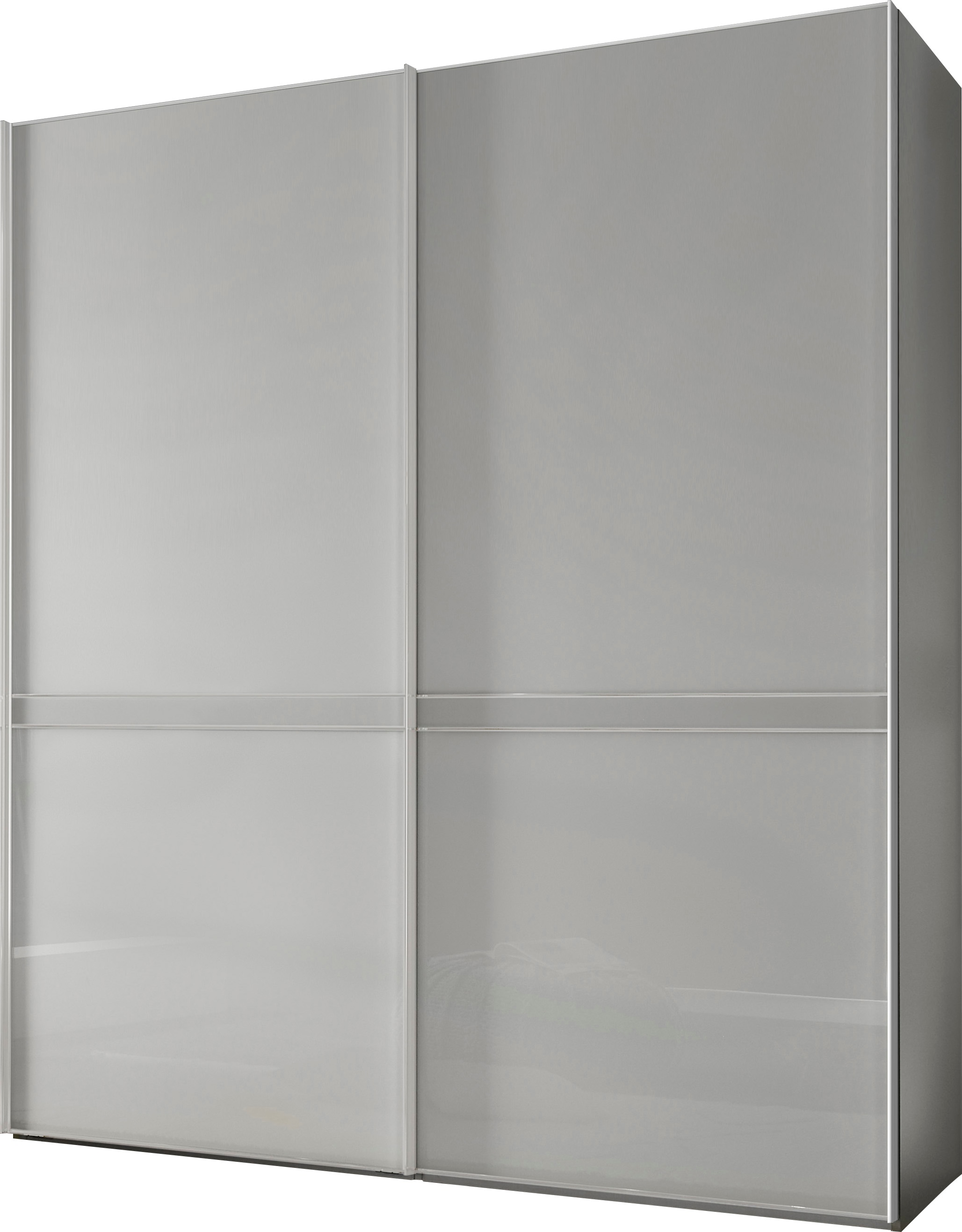 Schwebetürenschrank STAUD "Sonate Pesaro, Made in Germany", alpinweißglas, B:225cm H:240cm T:68cm, Holzwerkstoff, Schränke, Mit vier verschiedenen Ausstattungsvarianten Image