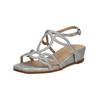 Keilsandalette ALMA EN PENA "ALMA EN PENA Sandalen Textil", Damen, Gr. 39, silber, Textil, casual, Schuhe
