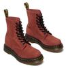 Schnürboots DR. MARTENS "1460 Pascal 8 Eye Boot", Damen, Gr. 40, rot (dunkelrot), casual, Schuhe, Festival, Blockabsatz, Schnürboots mit gelber Rahmennaht