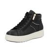 Plateausneaker RIEKER, Damen, Gr. 40, schwarz, Lederimitat, unifarben, sportlich, Schuhe, Stiefelette, Boots, High Top Sneaker mit seitlichem Reißverschluss