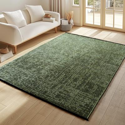 Teppich AYYILDIZ TEPPICHE "SPACE 1900", grün, B:200cm H:7mm L:290cm, Chenille, Teppiche, Läufer, Kurzflor, Boho, Vintage, Wohnzimmer Image
