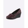 Pumps HEINE, Damen, Gr. 36, rot (bordeaux), Leder, Rindsleder, Glattleder, modisch, Schuhe