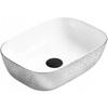 Rita Aufsatzwaschbecken 45 x 32 cm, Weiß/Silber - 21084555 - Mexen