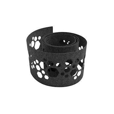 zaun|zu® Sichtschutz Design Vlies Dekor Hexagon Einzelstreifen Schwarzgrau 2,55m Image