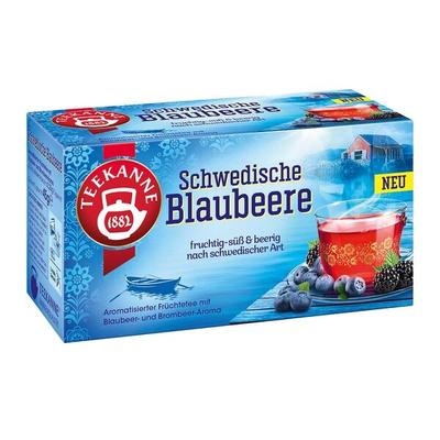 TEEKANNE Früchtetee Schwedische Blaubeere 20 Stück Tassenportion Papierkuvert lila Image